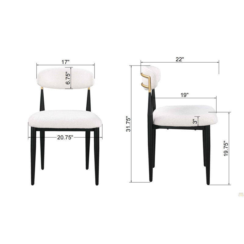 Ensemble de table de salle à manger moderne 46 po pour 4 personnes, plateau en faux marbre avec base en métal noir Wave et accent doré, parfait pour la petite cuisine et la salle à manger