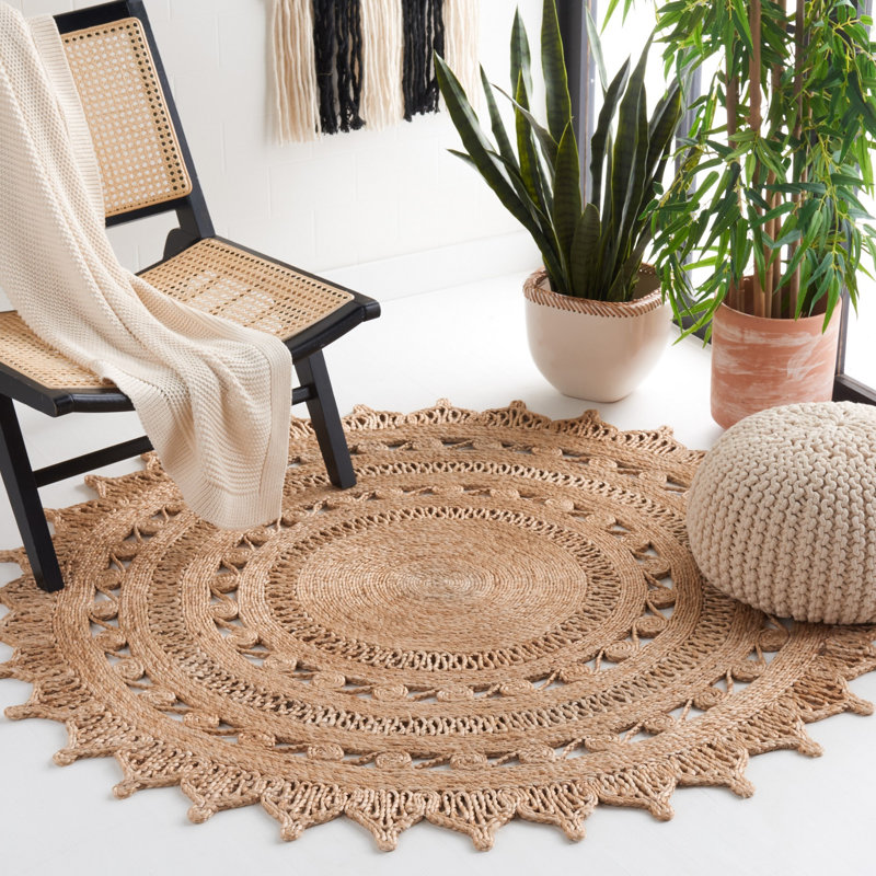 Tapis naturel en fibre naturelle 172, Rond 5 pi