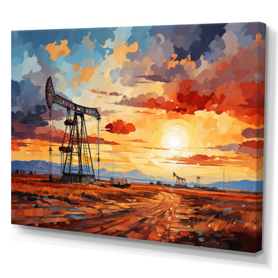 " Orange Oil Rigs Pumpjack In Texas I "