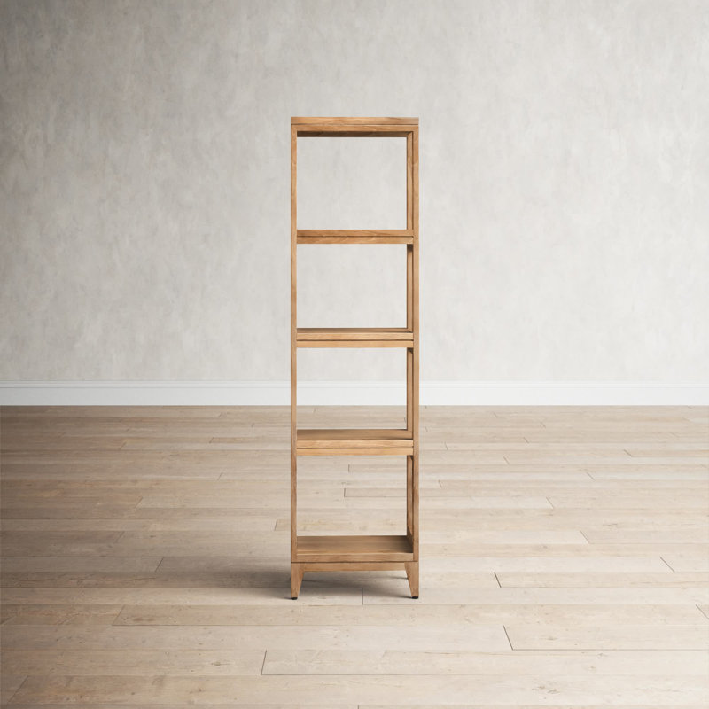 Sharon 16" W x 60" H Bathroom Shelf, Natural Teak