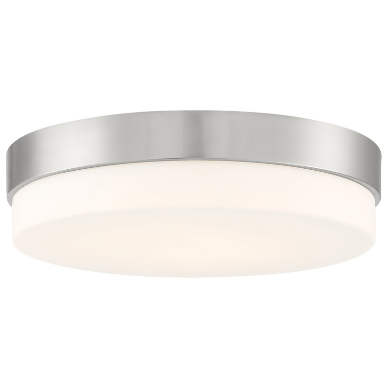 Roma 18'' Brushed Steel and Glass LED Flush Mount