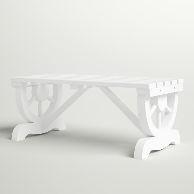 Banc de pique-nique en bois Tarrence, Blanc