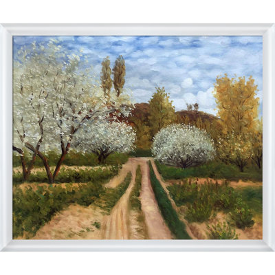 «Trees in Bloom» par Claude Monet - reproduction d'art sur toile encadrée