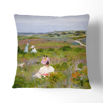 Long Island Shinnecock By William Merritt Chase Square Throw Cushion
