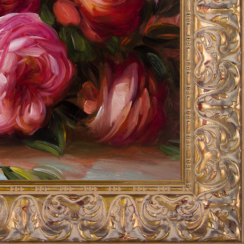 « discarded roses » par pierre-auguste renoir-peinture sur toile, encadrée, H 27 po x l 31 po x P 2 po, Patine Espana