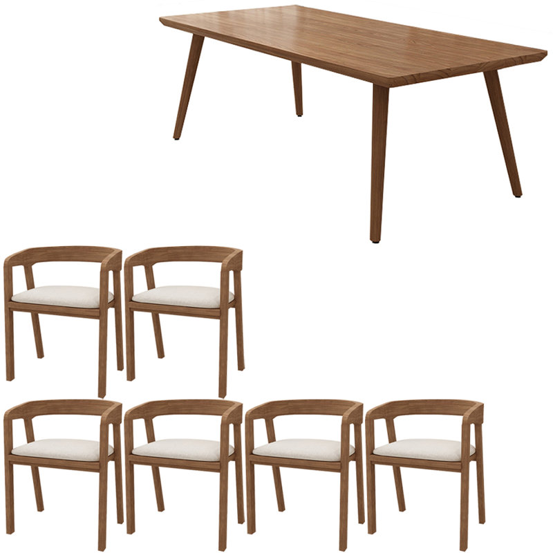 Ensemble de table de salle à manger en bois massif de style nordique, H 29,5 po x L 70,8 po x l 31,4 po