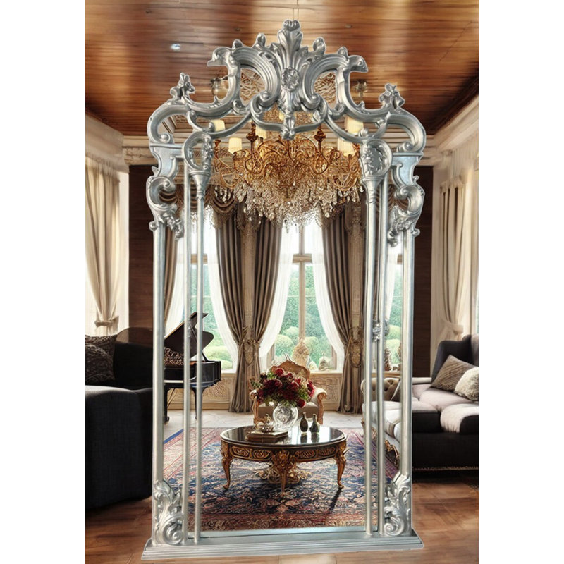 Solid And Engineered Wood Mirror, Gold