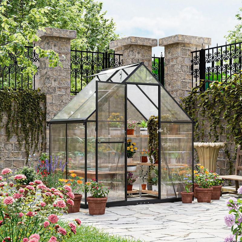 Polycarbonate Greenhouse, 6.4' H x 4' W x 6' D
