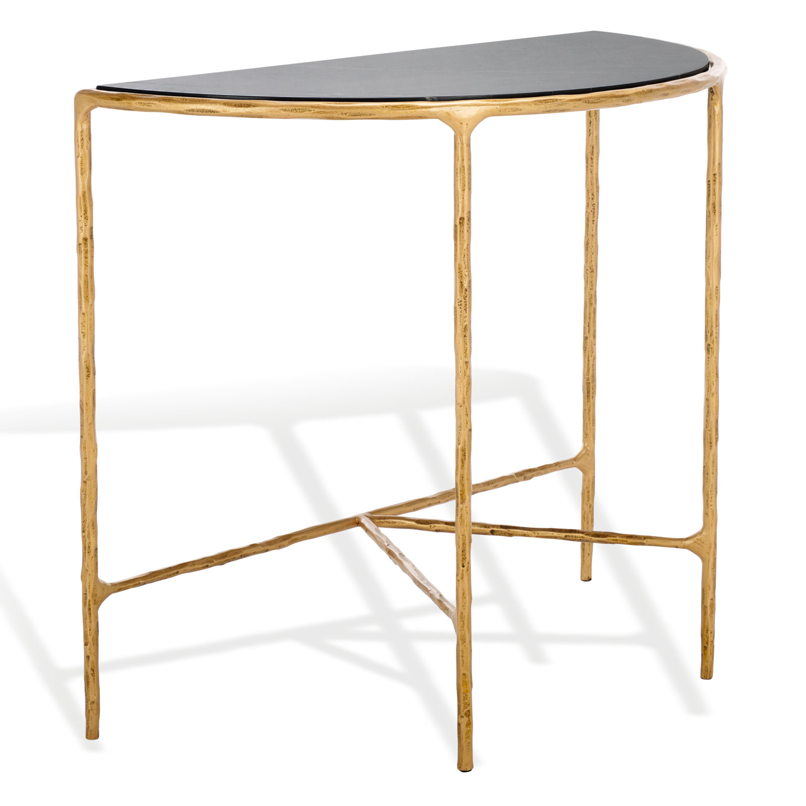 Evelynn 36'' Console Table, Brass, Black
