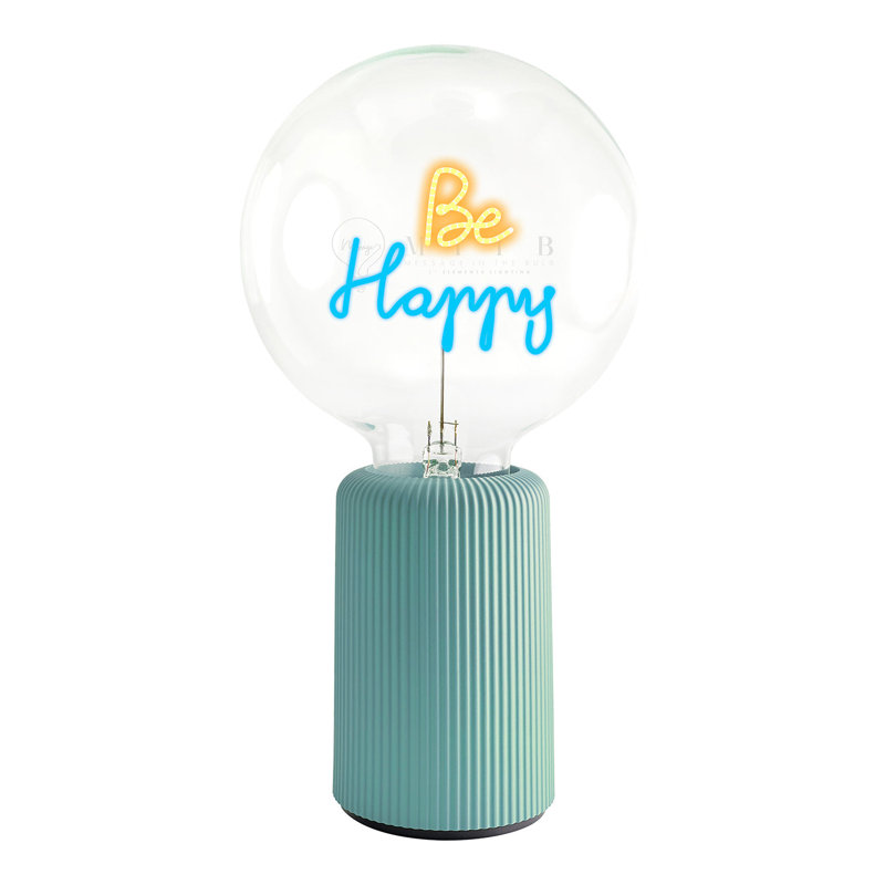 Ampoule BE HAPPY ambre / bleu avec lampe de table PORTABLE Pop Nomad, Bleu
