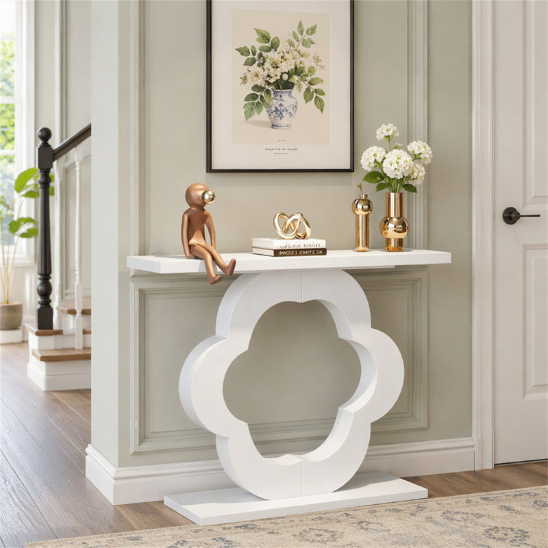 Table console 39,4 ", canapé d'entrée moderne avec base à découpes