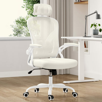 Chaise de bureau ergonomique, chaise de bureau avec appui-tête, chaise d'ordinateur à haut dossier avec accoudoirs et support lombaire réglable pour la salle d'étude de bureau à domicile