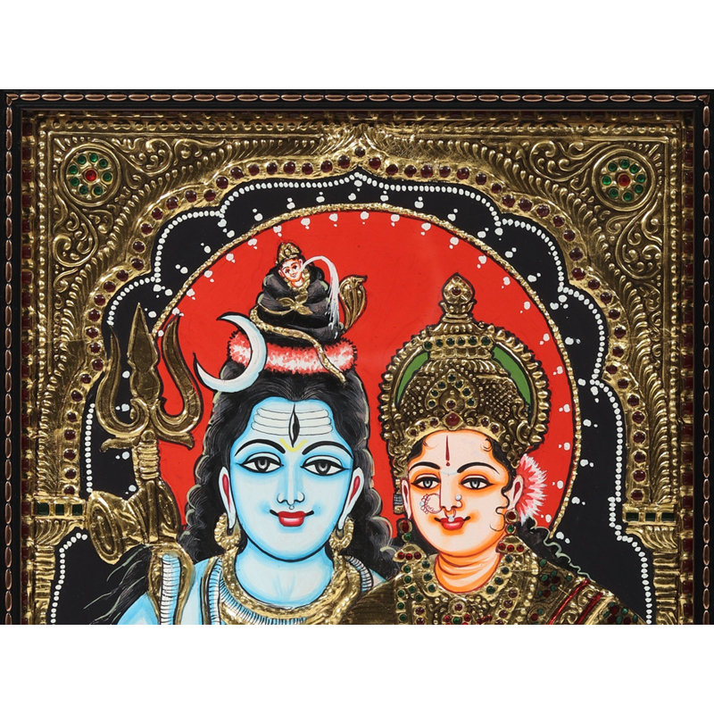 Peinture encadrée «Shiva Parvati Tanjore»