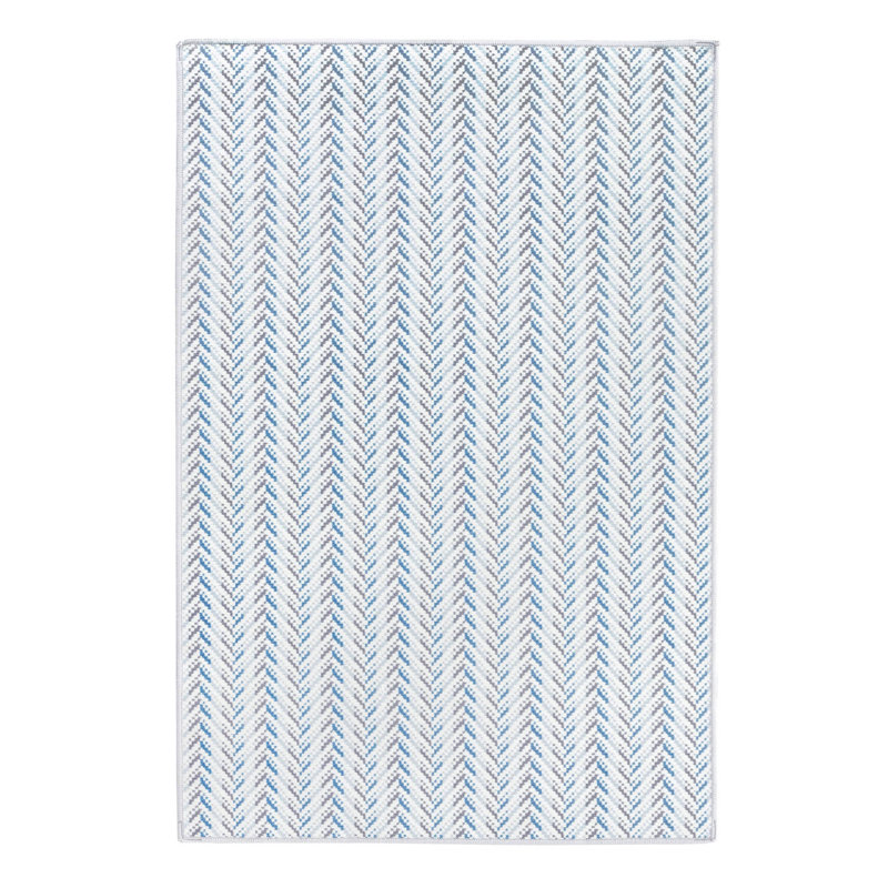 Lowell Blue Machine Washable Rug, Rectangle 4' x 6'