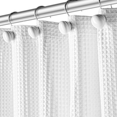 Waffle Shower Curtain with Liner Included