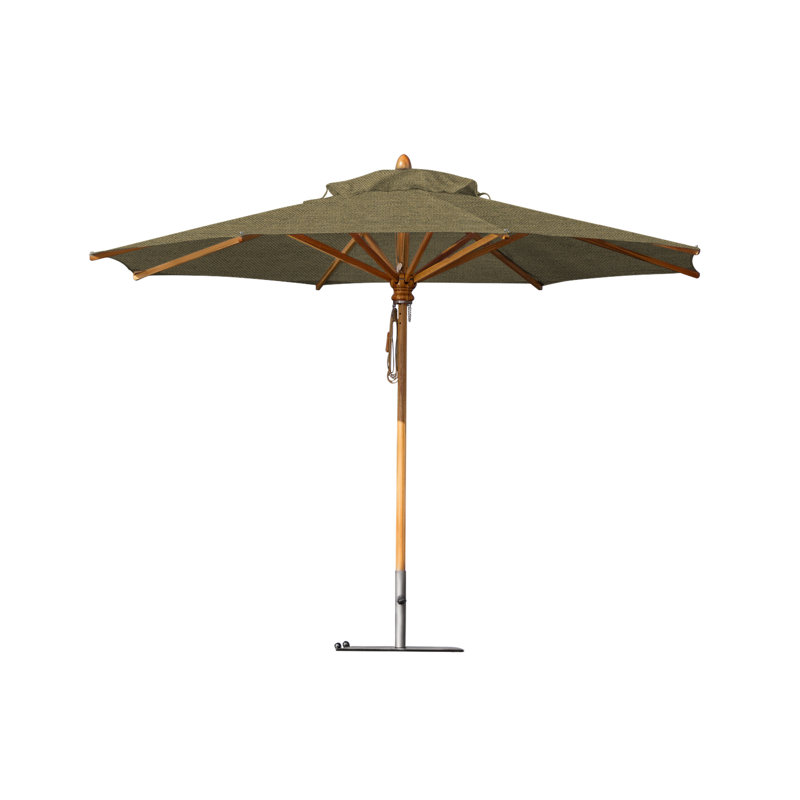 Safari 11.5' Round Umbrella, Square Metal w/ wheels+2.25" Stainless Steel Tube, 111.41" H x 157.48" W x 157.48" D