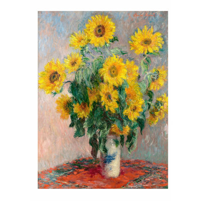 Floral de Claude Monet - Bouquet de tournesols, reproduction d'art classique sans cadre