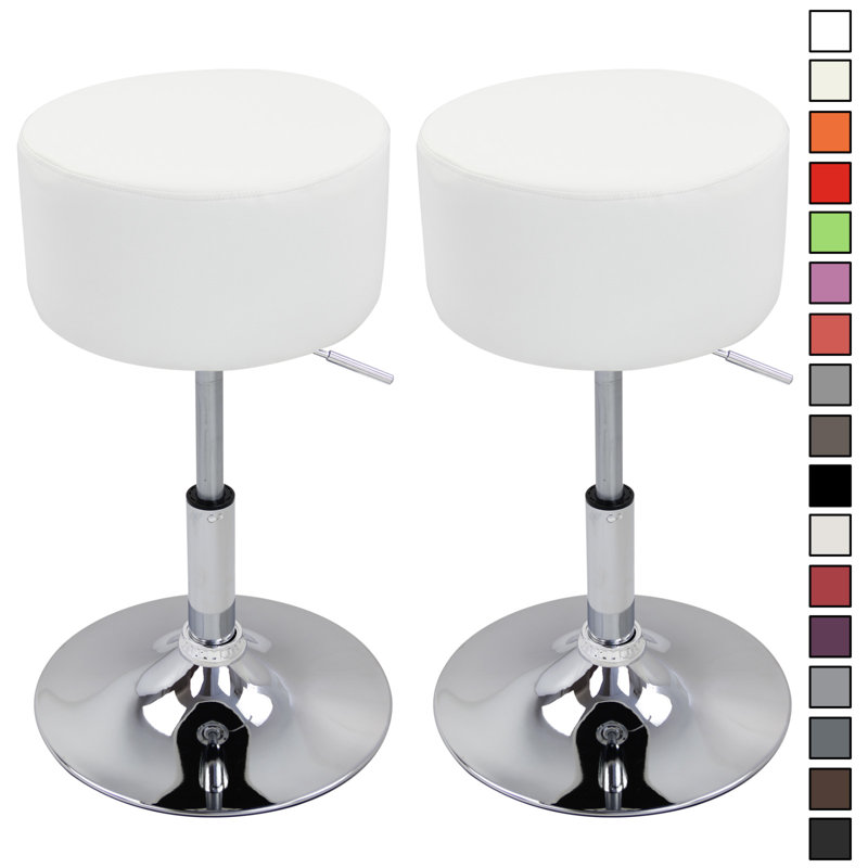 Figen Swivel Upholstered Counter Stool with Metal Frame, White