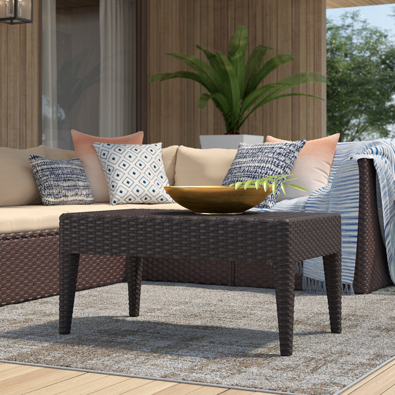 Edwin Rectangular Coffee Table, Brown