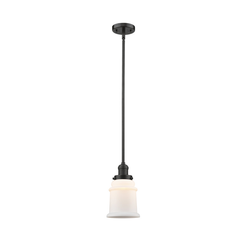 Galaviz 1 - Light Single Pendant, Oil Rubbed Bronze, No Bulb Included, Matte White Cased
