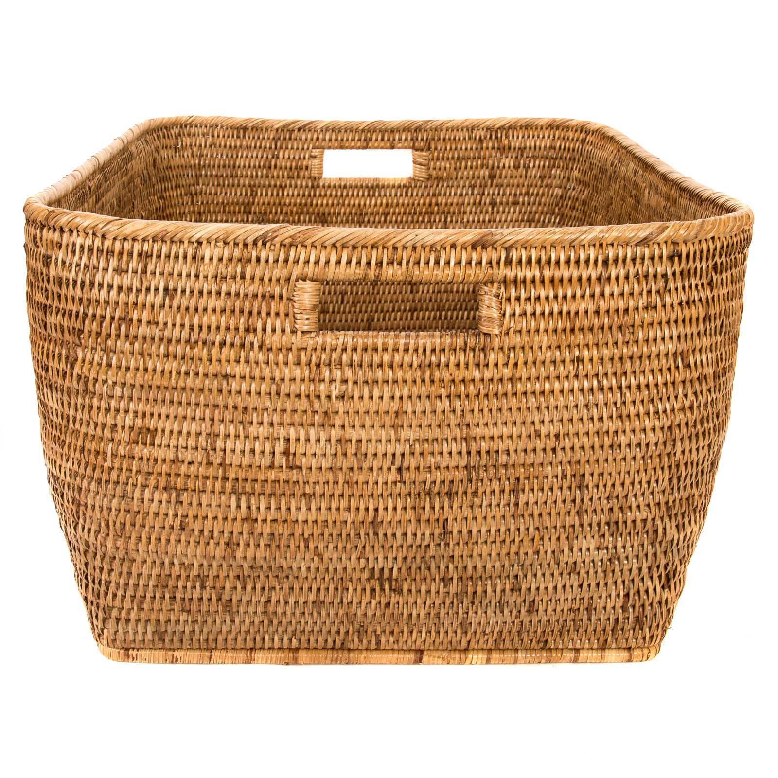 Handmade Rattan Storage Bin, 13" H x 20" W x 24" D, Honey Brown