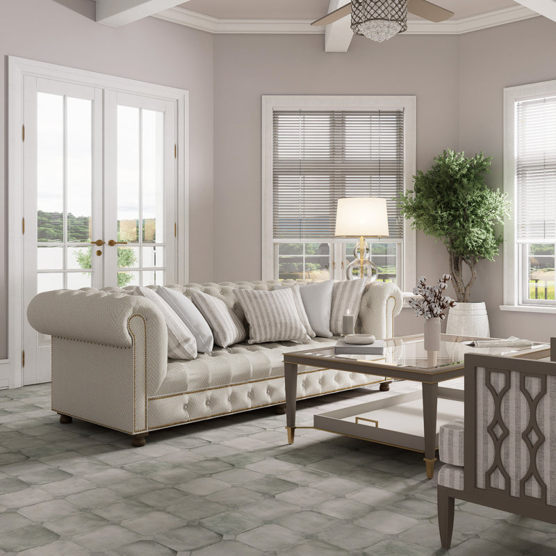 Laverton Octagon W/Taco 7-7/8 In. X 7-7/8 In. Porcelain Floor And Wall Tile, Gray