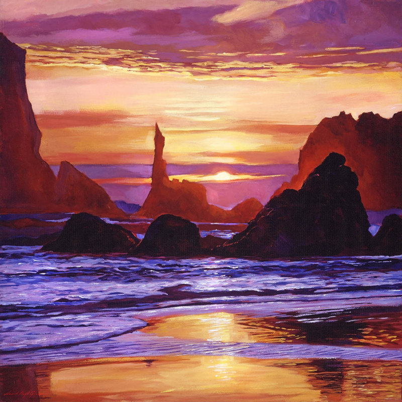 Ensembles de housse de couette DiaNoche en microfibre par David Lloyd Glover - Sunset at Oregon Rocks