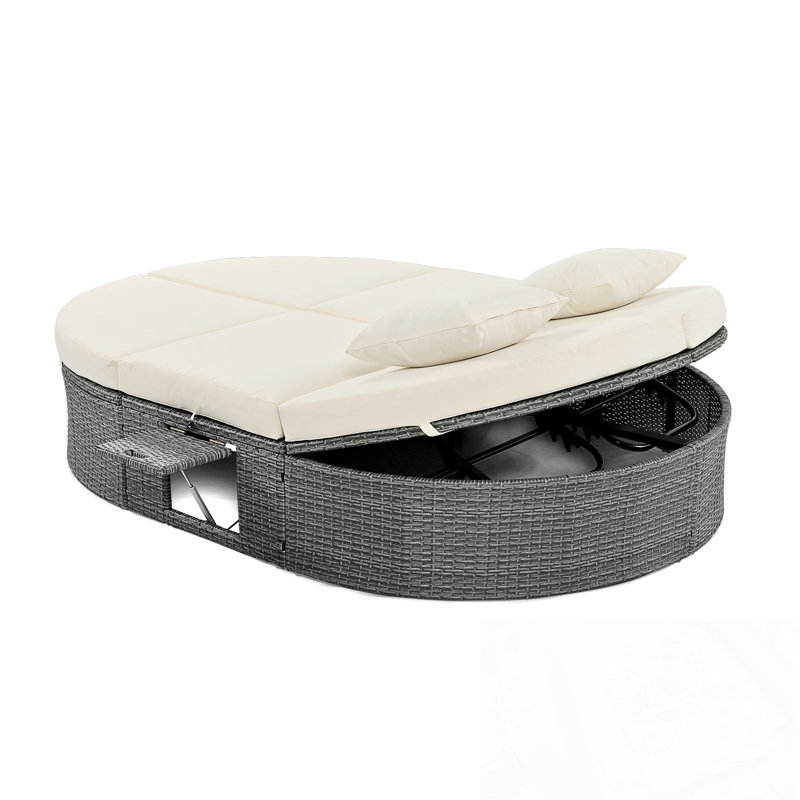 Chaise longue avec coussins et coussins, Beige
