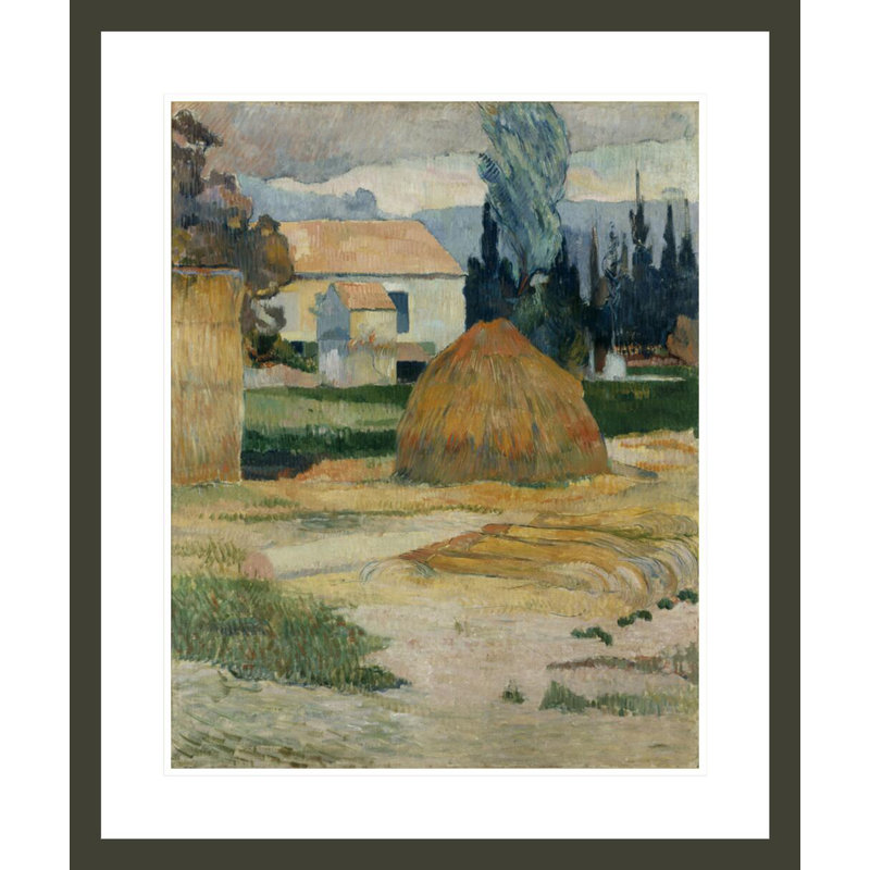 «Landscape Near Arles» par Paul Gauguin - Estampe numérique encadrée, H 27,98 po x l 23,5 po