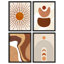 «Brown Mid Century Modern Shape Abstract Artwork Artwork Decor», 4 pièces-101520308-101520313