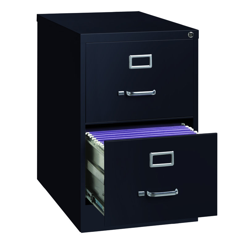 18'' Wide 2 -Drawer Steel File Cabinet, Black