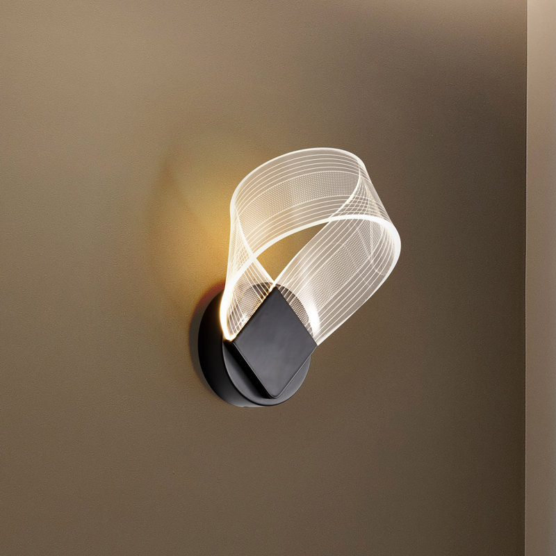 Antor - LED Wall Sconce - Matte Black - Silk Screened Acrylic Lens
