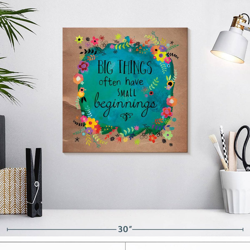 Tergel Inspiration Big Things Small Beginnings, H 16 po x l 16 po