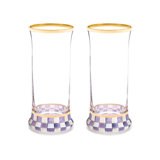 Violet Check Highball Glass