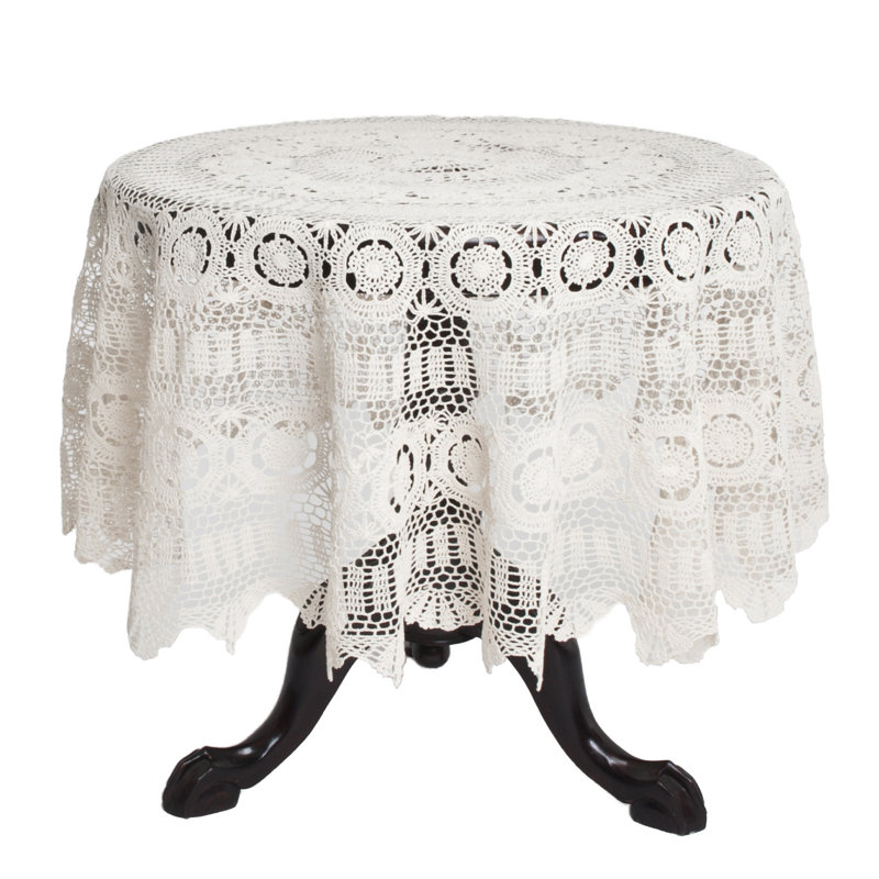 Cavaillon Lace Tablecloth, Beige, 72" Round