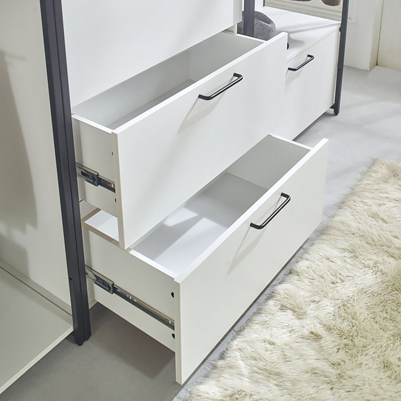 Système d'organisation en bois, Blanc, H 77,7 po x l 96 po x P 17,3 po