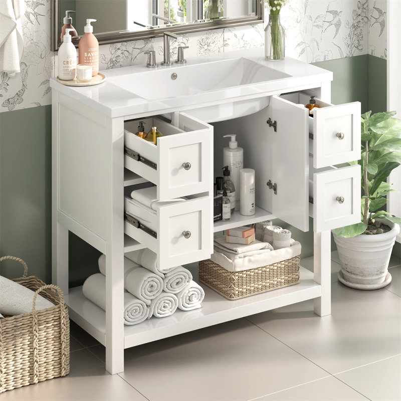 Base de meuble-lavabo simple 78,1 po 36 po seulement, Blanc