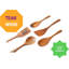 5-Piece Teak Wood Cooking Utensil Set – Ergonomic Strainer Spoon, Spatula & Salad Tools for Kitchen