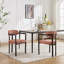 Ensemble de 2 chaises de salle à manger modernes rembourrées avec pieds en métal noir-125537194-125537197
