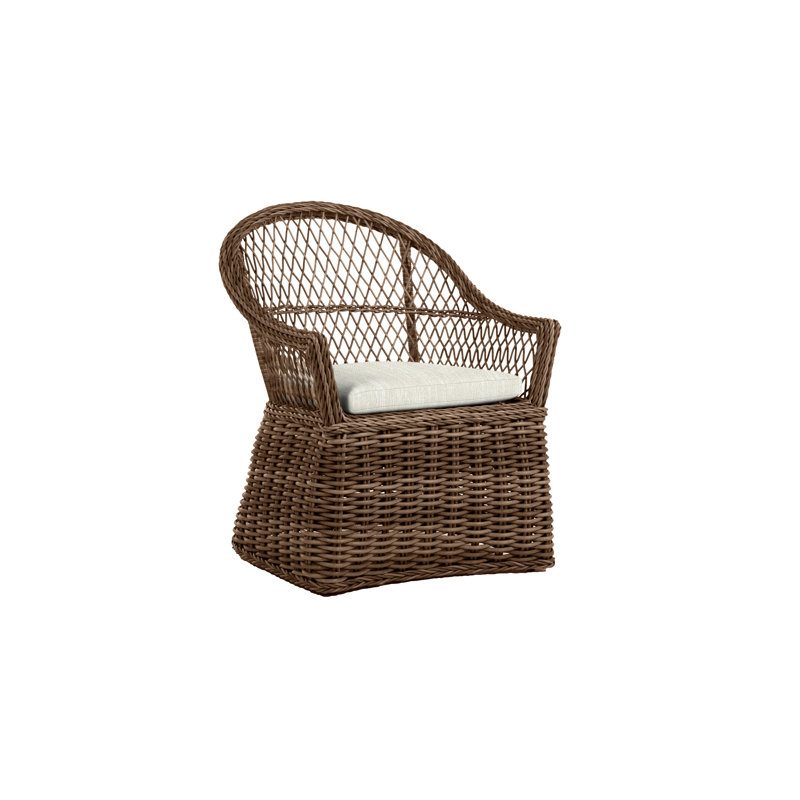 Fauteuil d'extérieur en résine tressée Soho N-Dura, Sunbrella® ‑ blanc naturel, Pas de soudure, Raphia