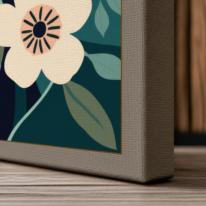 Blooming Botanica Botanical - Wrapped Canvas, 36x24 - 91.4 x 61.0 cm, Taupe Border