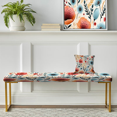 Banc rembourré or