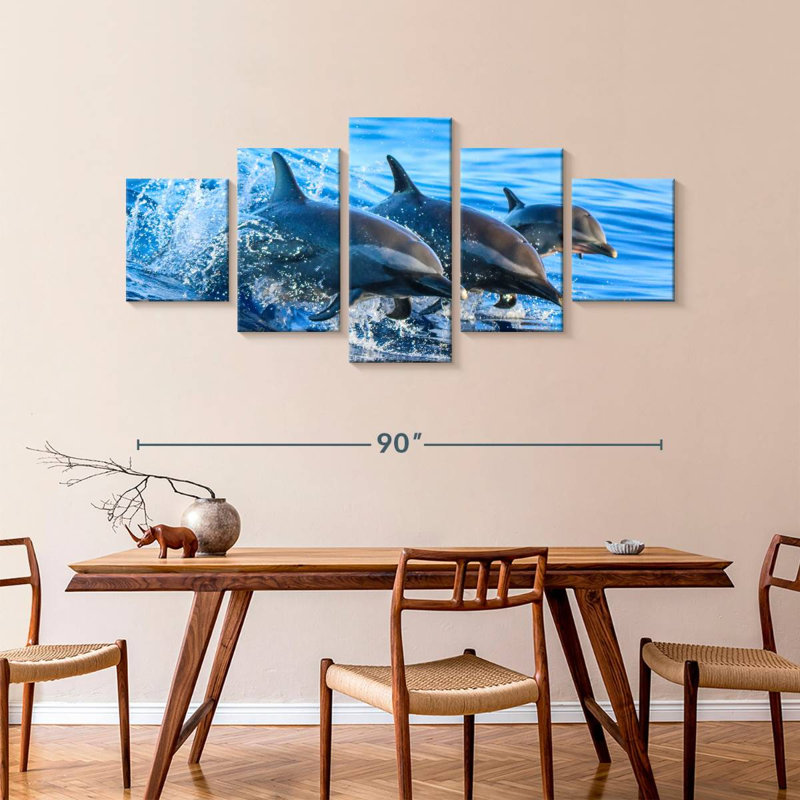Surfing Dolphins, 42" H x 92" W