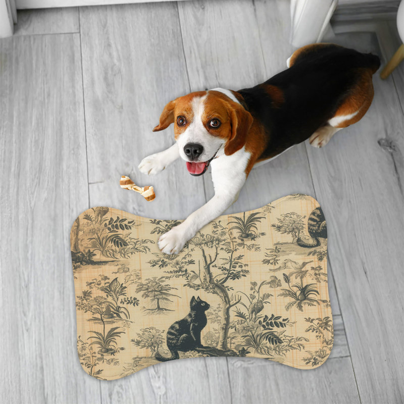 Vintage Cat Designs - Bone Shape Feeding Mat