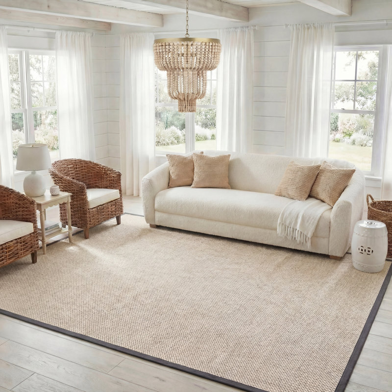 Crissi Auckland Sisal Marble/Dark Gray Area Rug, Rectangle 8' x 10'