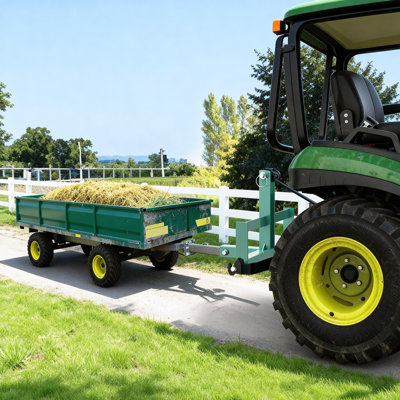 Green 3 Pt Tractor Hitch 2" Receiver Quick Hitch Drawbar Adapter with Suitcase Weight Brackets