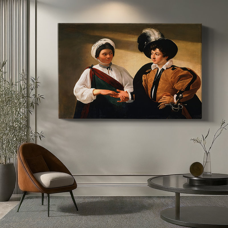 La diseuse de bonne aventure (version du Louvre) - Toile tendue Caravaggio-Gallery - c. 1595