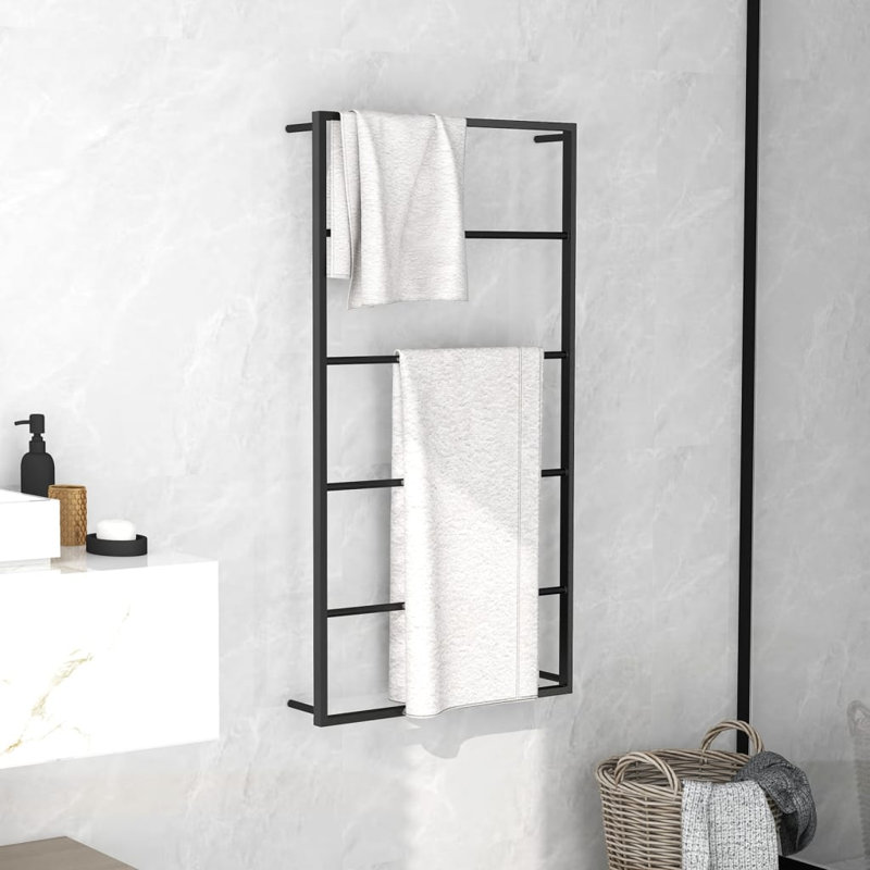 Mervi 60cm 4 Wall Towel Bar, Black