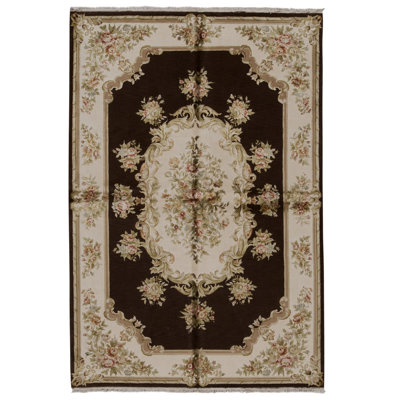 Handmade Silk and Wool Area Rug