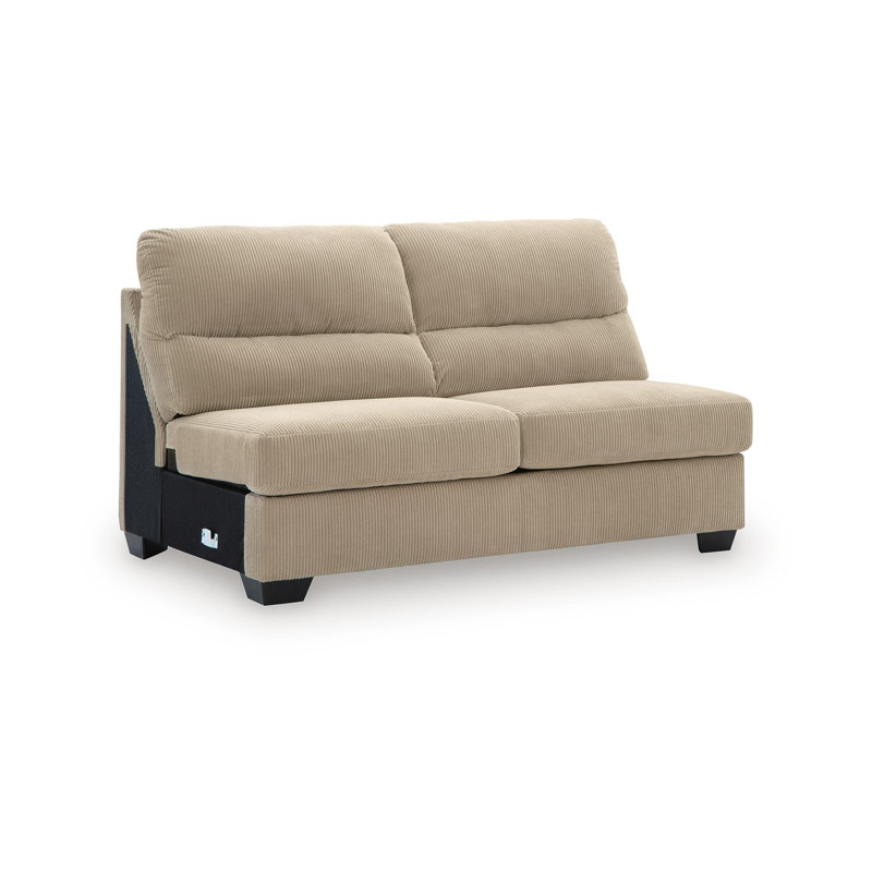 Canapé modulaire 3 pièces avec méridienne Simplejoy, Left Hand Facing, Black, Beige Polyester